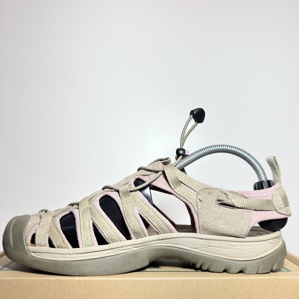 KEEN Whisper Womens 10 Hiking Sandals Taupe Pink Waterproof Sport Water Shoes - Picture 2 of 9
